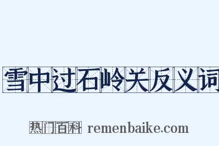 雪中过石岭关反义词是什么意思的图片